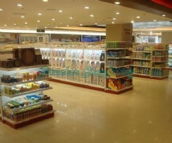 Supermarket Shelving Racks in Customer Shop